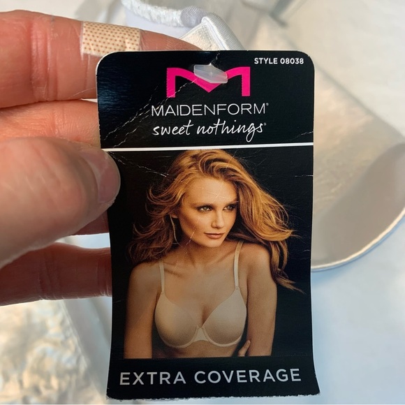 Maidenform White Lace Extra Coverage Sweet Nothings Bra - 40D - Picture 8 of 10